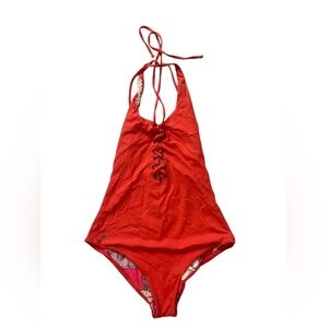 Maaji women’s reversible one piece Lace-Up halter Swimsuit